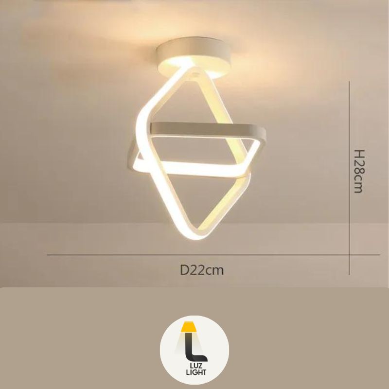 Luminária de teto Triangular sobrepor