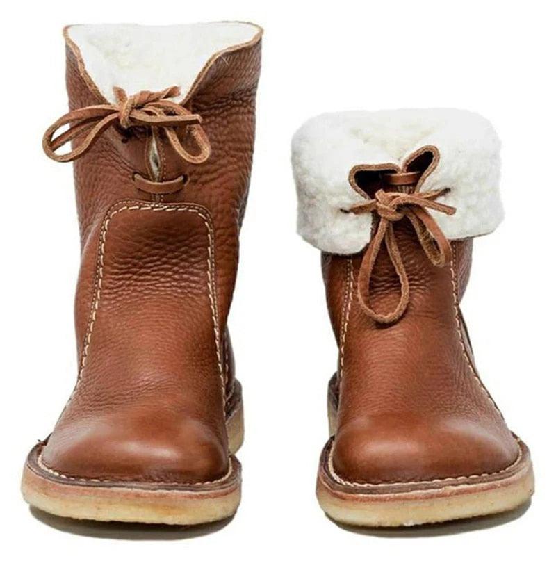 CAVELLI™ | BOTTES IMPERMÉABLES EN CUIR POLAIRE AVEC DOUBLURE EN LAINE