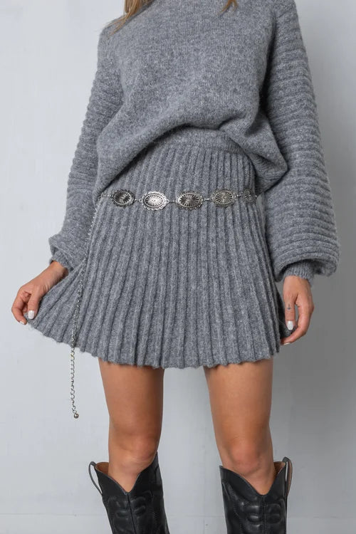 CAVELLI™  | PULL ET JUPE PLISSÉS ÉLÉGANTS - NINA