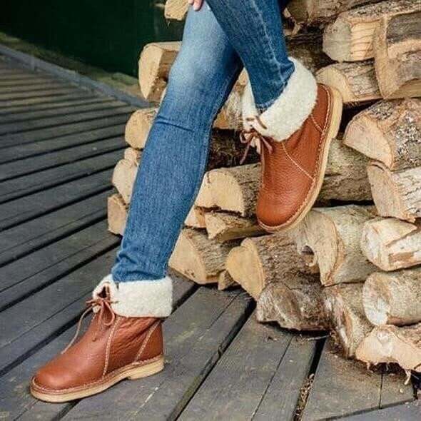 CAVELLI™ | BOTTES IMPERMÉABLES EN CUIR POLAIRE AVEC DOUBLURE EN LAINE