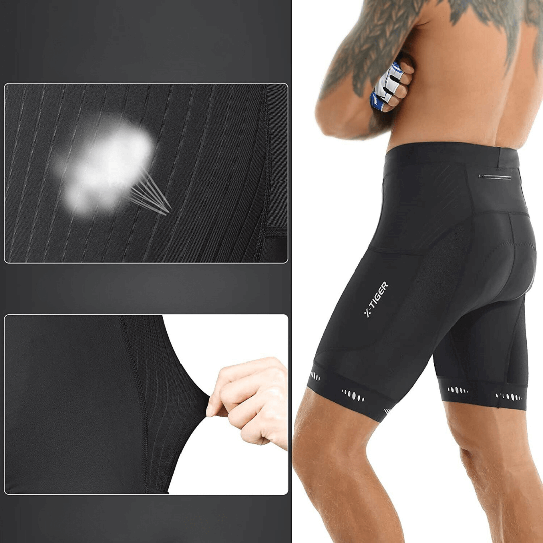 Cuissard de cyclisme pour hommes avec gel 5D et poches Noir