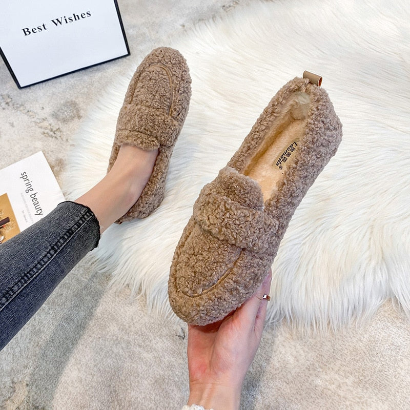 CAVELLI ™ | Mocassins Arielle Pelucheux Avec Semelle Antidérapante