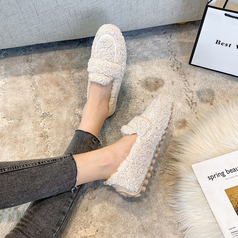 CAVELLI ™ | Mocassins Arielle Pelucheux Avec Semelle Antidérapante