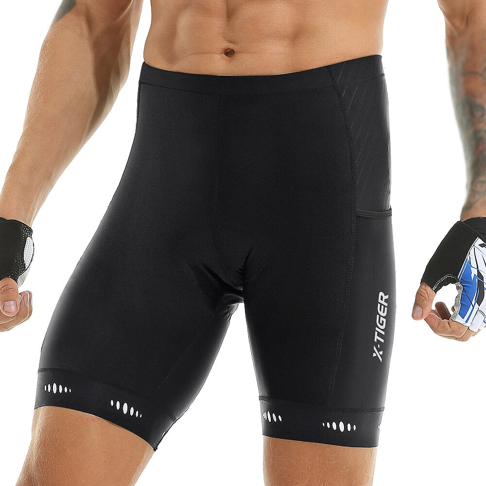 Cuissard de cyclisme pour hommes avec gel 5D et poches Noir
