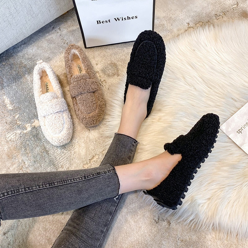 CAVELLI ™ | Mocassins Arielle Pelucheux Avec Semelle Antidérapante