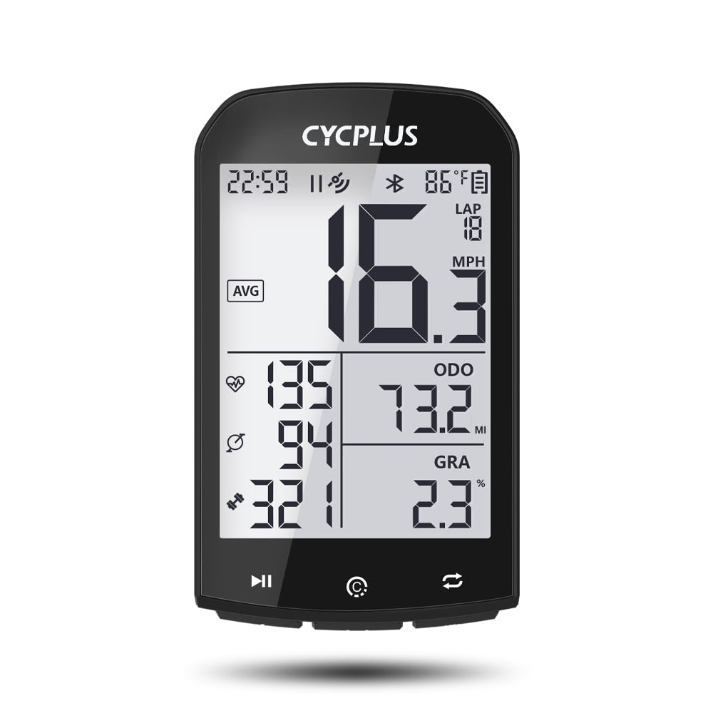 Cycplus - GPS pour vélo | Compteur de vitesse étanche, compteur de BPM et de calories