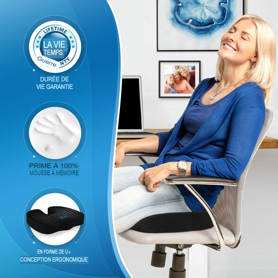 Coussin orthopédique pour siège de bureau et de voiture
