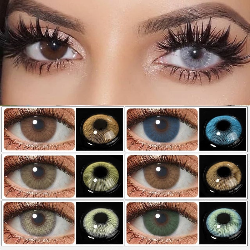 UYAAI 【1 * lentilles de contact + 1 * pince à épiler + 1 * étui à lentilles】 1 lentilles de contact colorées/oeil bleu