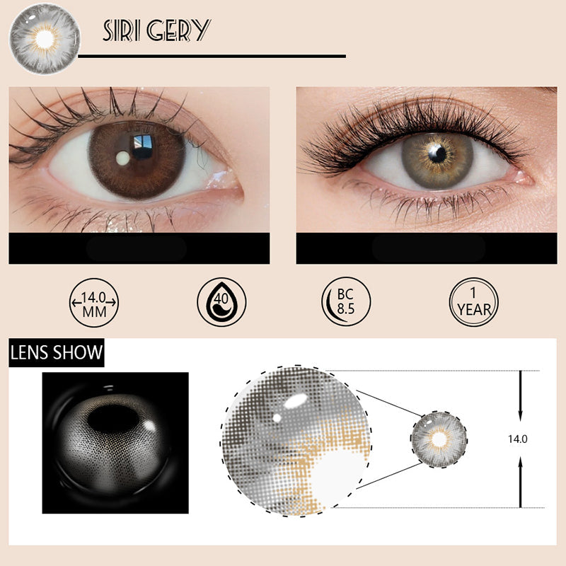 Lentilles de contact vertes Siri 2pcs 14,0 mm