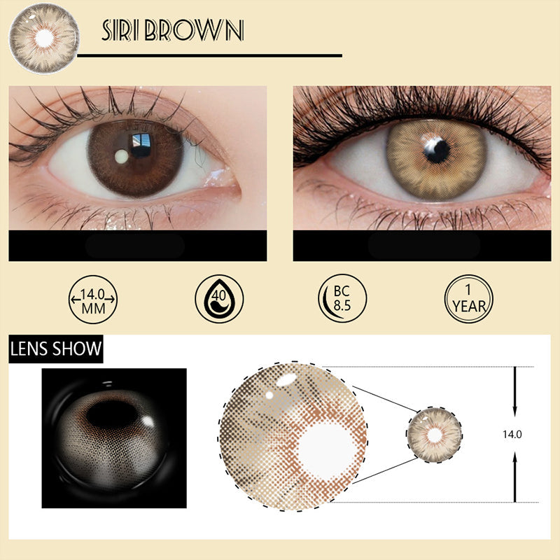 Lentilles de contact vertes Siri 2pcs 14,0 mm
