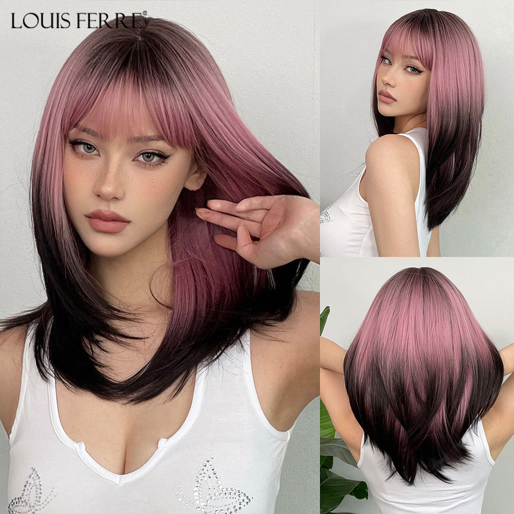 LOUIS FERRE Perruques Hyper Réalistes Rouge Moyen- Extra Cuivre
