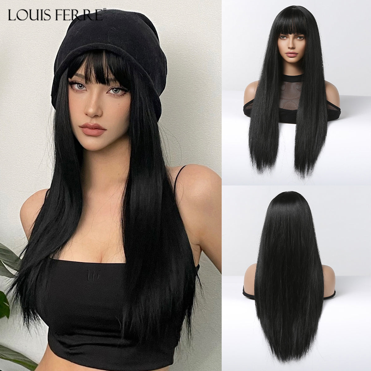 LOUIS FERRE Perruques Hyper Réalistes Rouge Moyen- Extra Cuivre