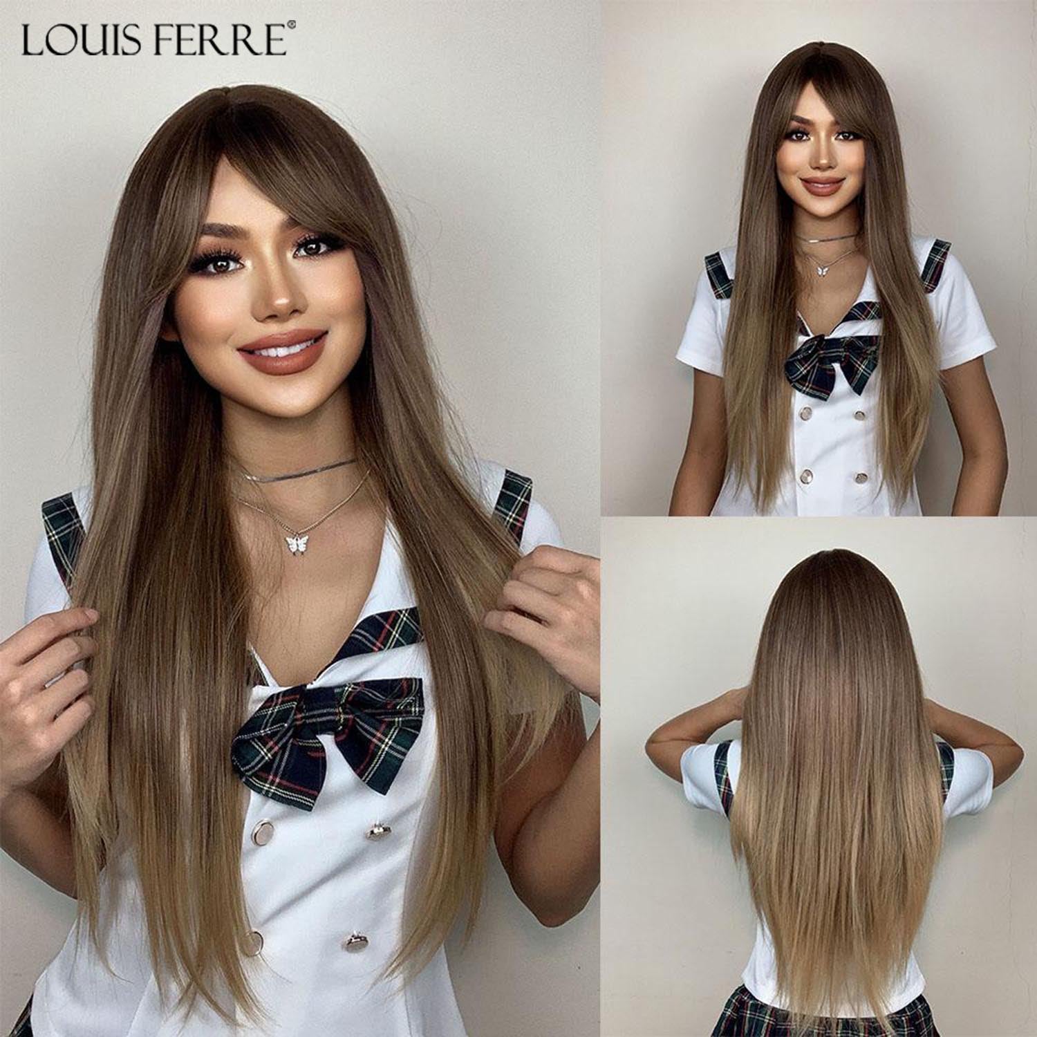LOUIS FERRE Perruques Hyper Réalistes Rouge Moyen- Extra Cuivre