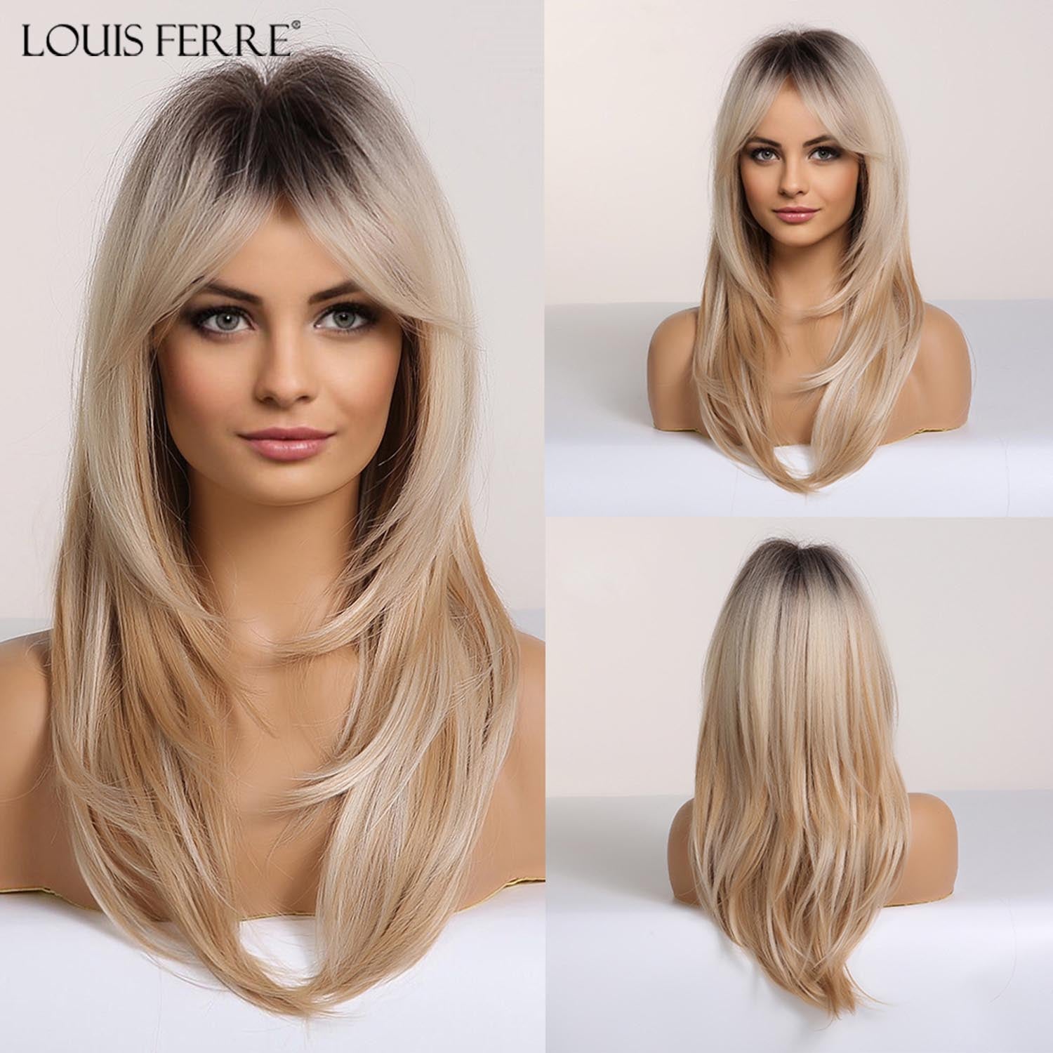 LOUIS FERRE Perruques Hyper Réalistes Rouge Moyen- Extra Cuivre