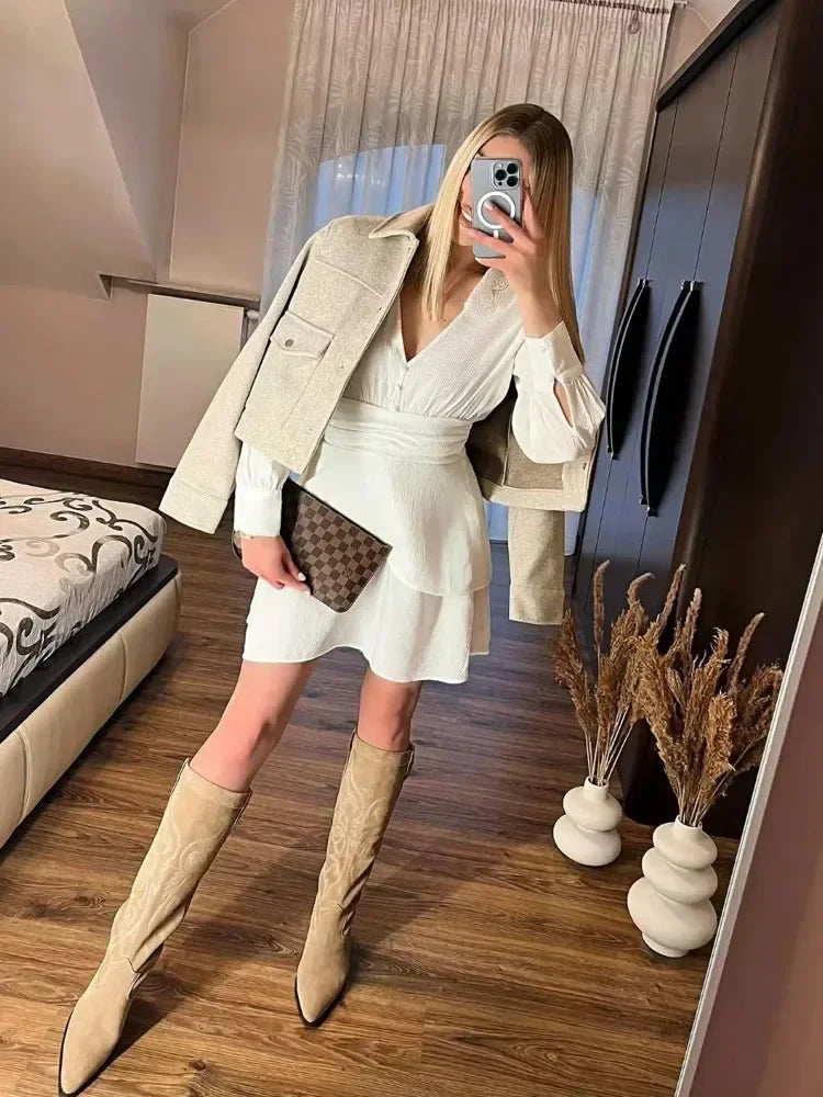 CAVELLI ™ | Manteau court en laine avec boutons