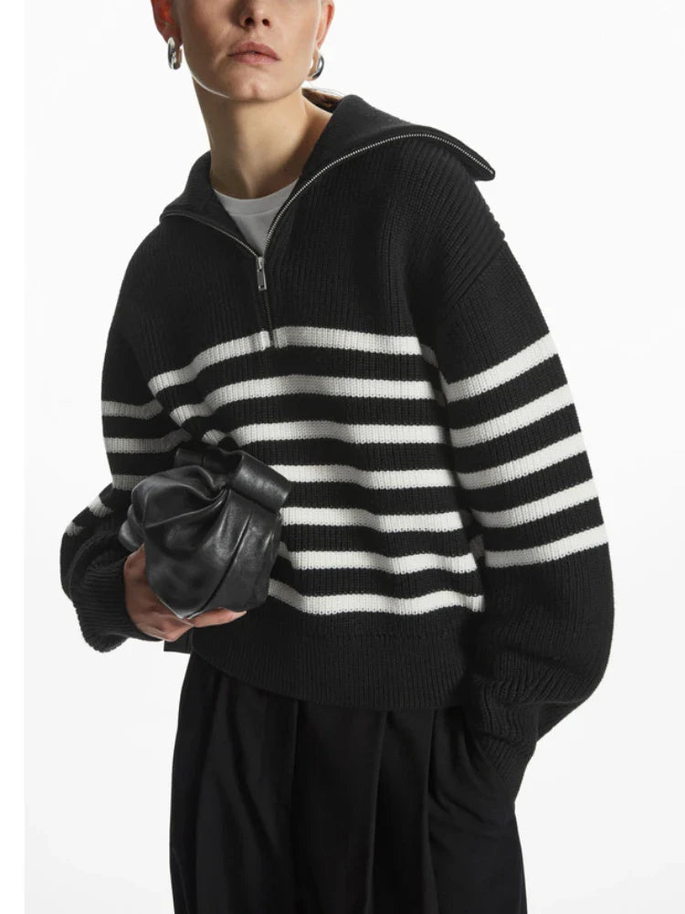 CAVELLI ™ | Pull tricoté féminin avec fermeture éclair